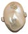Diamond Freshwater Pearl Ring 14Karat Gold Baroque Women 33.45 mm Certified For Sale