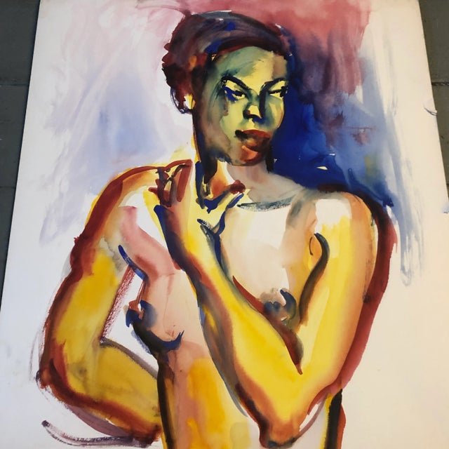 Original painting on paper Unsigned Study 10.5 x 14 unframed