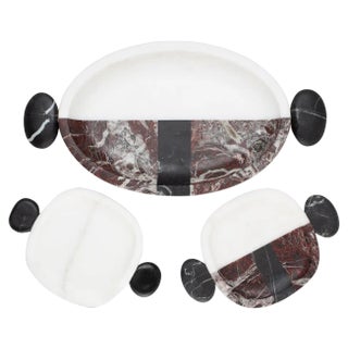 Small Marble Plates and Tray by Matteo Cibic, Set of 3 For Sale