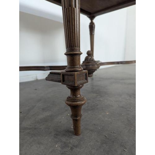 Louis XVI Style Walnut Center Table For Sale - Image 4 of 7