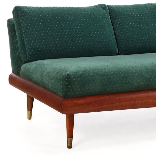 Teal Mid-Century Modern Platform Sofa Attributed to Adrian Pearsall for Craft Associates, C. 1960. For Sale - Image 8 of 8