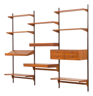 Vintage Teak Wall Unit by Kai Kristiansen for FM Mobler, 1960s