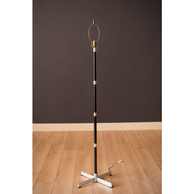 Mid Century Modern Black Metal and Aluminum Floor Lamp For Sale - Image 4 of 11