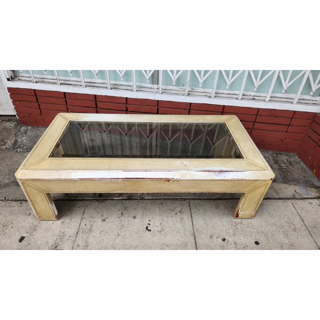Vintage Distressed Leather Coffee Table For Sale - Image 10 of 12