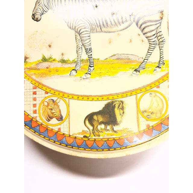 Shabby Chic Vintage Safari Zebra Tin For Sale - Image 3 of 8
