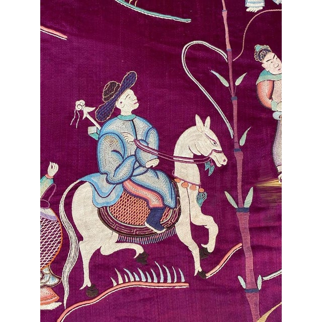 Antique Chinese Embroidery, 1890s For Sale - Image 9 of 18