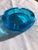 1970s 1970s Clear Turquoise Blue Round Ashtray Mid-Century Modern For Sale - Image 5 of 9