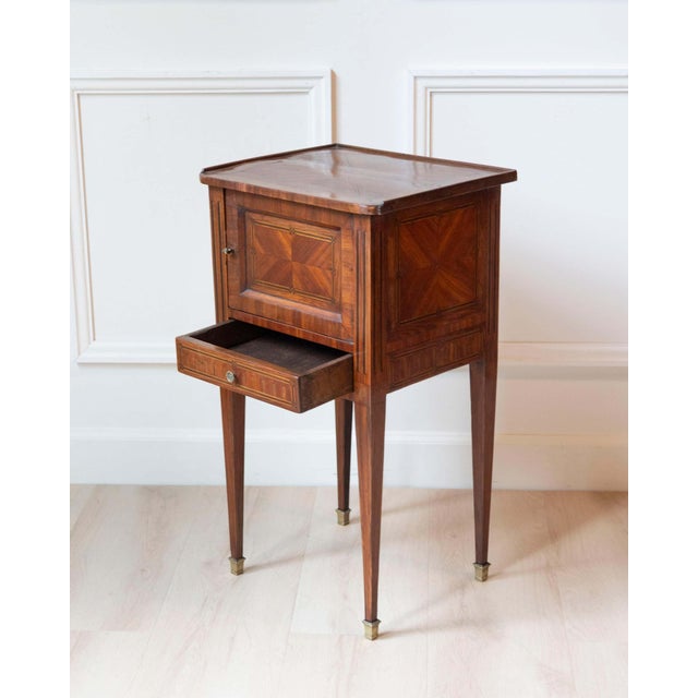 Louis XVI Style Marquetry Bedside Table — French, 19th Century For Sale - Image 10 of 12