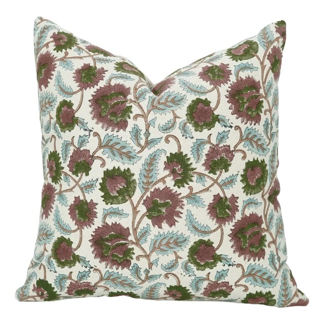 Fabdivine Artisan Block Print Throw Pillow Cover 14x20 Inch Duck Canvas-Mandakini For Sale