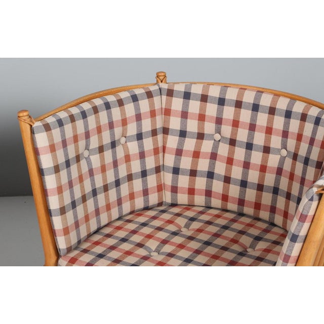 Tremmestole / Horseshoe Lounge Chairs in Beech attributed to Børge Mogensen for Fredericia, 1960s, Set of 2 For Sale - Image 3 of 9