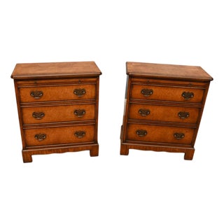Georgian Revival Bedside Cabinets in Walnut, Set of 2 For Sale