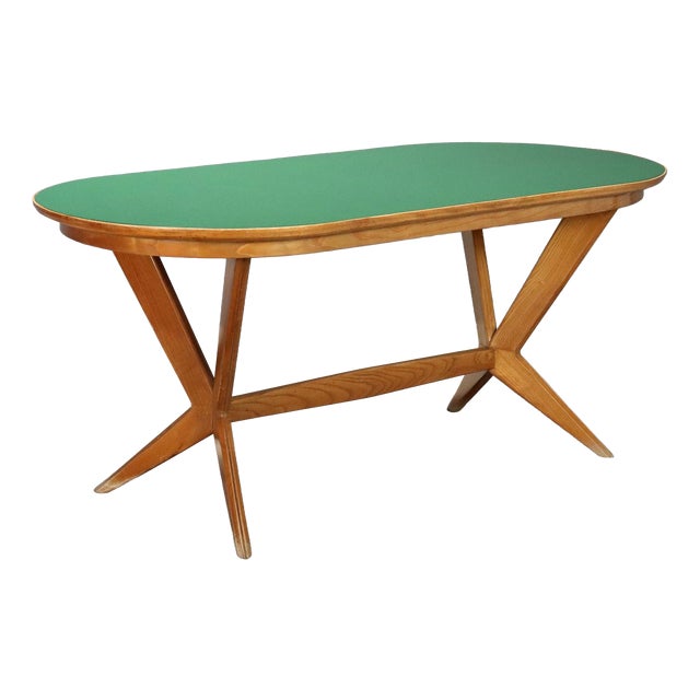 Vintage Table with Elliptical Top, 1960s For Sale