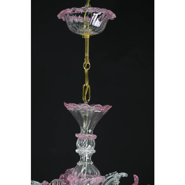 Vintage Venetian Chandelier, Pink Murano Glass, 1960s For Sale - Image 12 of 16