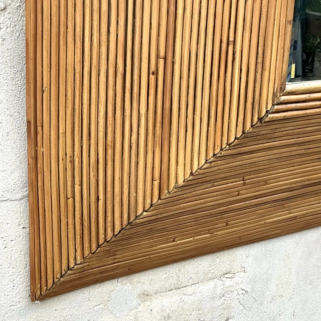 Sienna Vintage Coastal Pencil Reed Mirror For Sale - Image 8 of 8