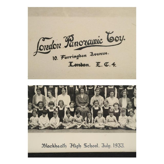 Panoramic photography of an English class in 1933. This piece is designed in the style of the selected designer and/or...