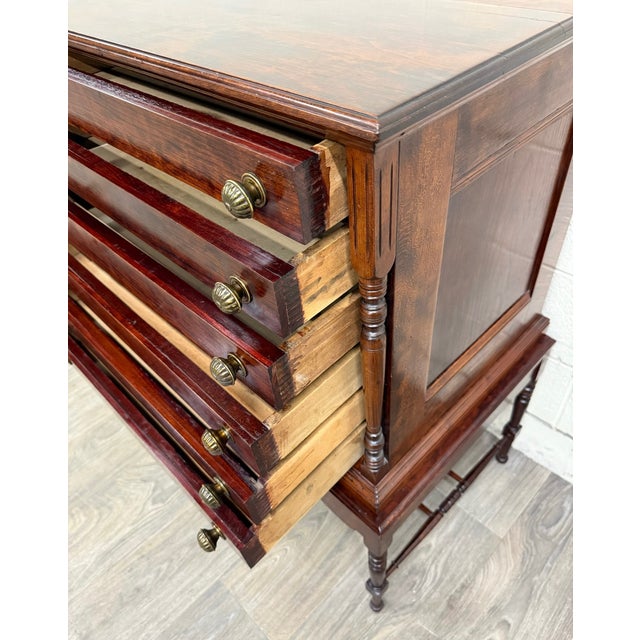 Wood Vintage American Empire or Sheraton Style Lingerie Chest Semainier For Sale - Image 7 of 13
