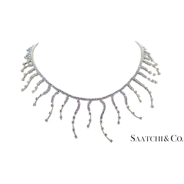 18k (750) White Gold - 12.60 Ct Natural Diamond -Vvs: Necklace For Sale - Image 12 of 12