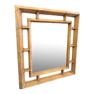 Late 20th Century Henredon McGuire Style Bamboo Mirror For Sale