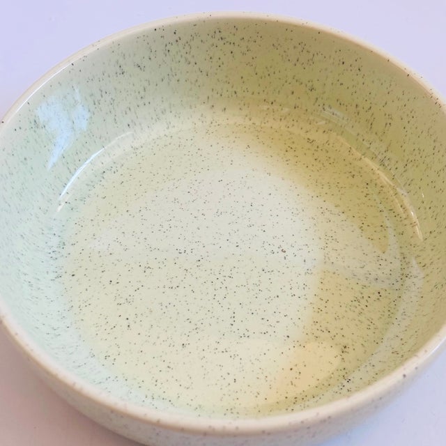 Mid 20th Century Bauer Brusche Speckled Green Ceramic Bowl For Sale - Image 5 of 7