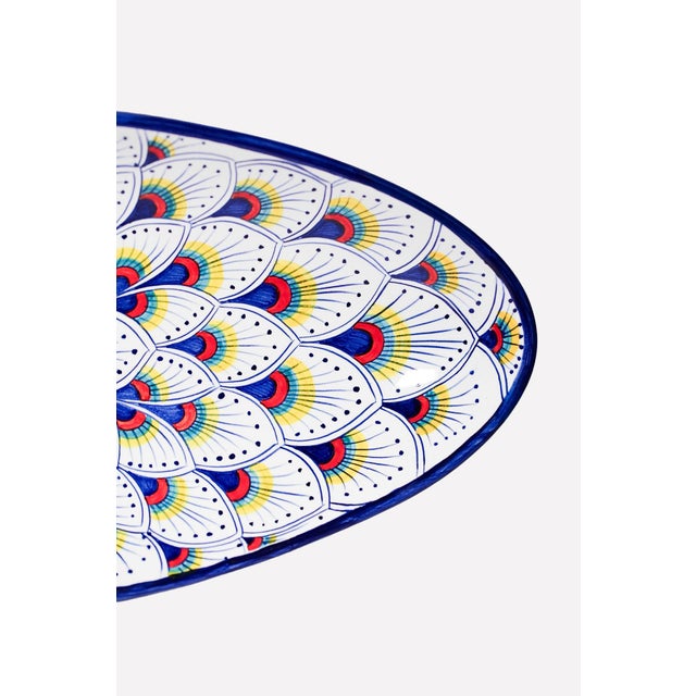 Italian Intreccio Oval Serving Platter | Hand-Painted Italian Serving Platter From Deruta For Sale - Image 3 of 5