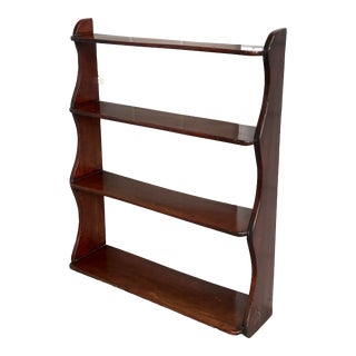 Antique Hanging Wall Shelves, 4 Tier in Cherry Wood For Sale