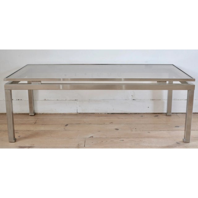 French Steel & Smoked Glass Coffee Table by Guy Lefevre for Maison Jansen, 1970s For Sale - Image 15 of 15
