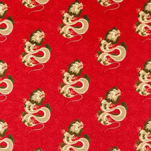 Sanderson Water Dragon Fabric in Cinnabar Red