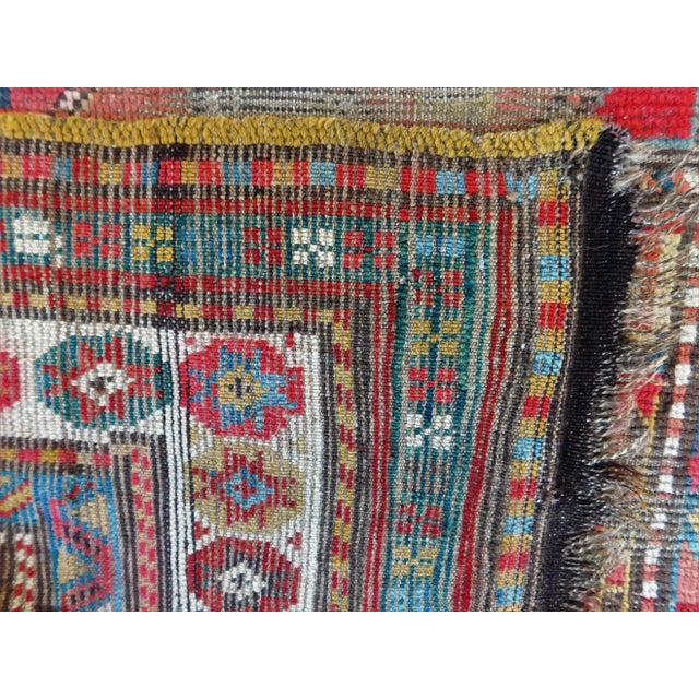 Distressed Antique Caucasian Rug. 3'4"x 7'10'" For Sale - Image 12 of 13