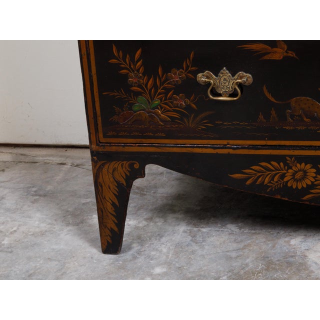 English 19th Century Chinoiserie Lacquered Commode with Five Drawers For Sale - Image 10 of 12