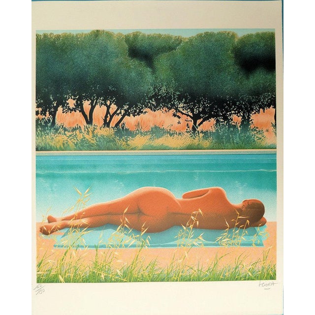 Daniel Sciora, Nu autour de la piscine, Lithograph For Sale