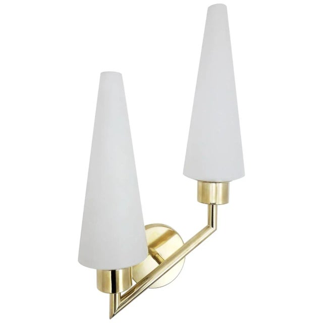 White 1970s Double Cone Stilnovo Sconce For Sale - Image 8 of 8