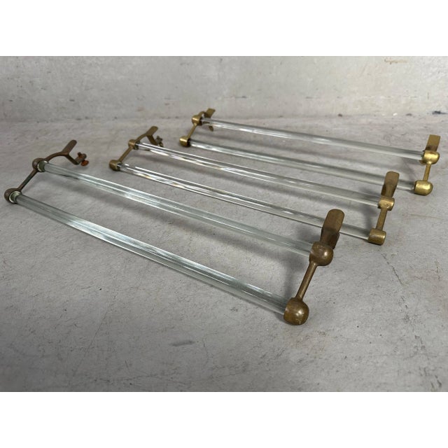 Art Deco Towel Holder in Glass and Brass, 1890s For Sale - Image 9 of 11