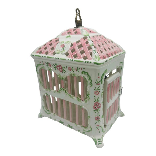 Vintage Ceramic Birdcage For Sale