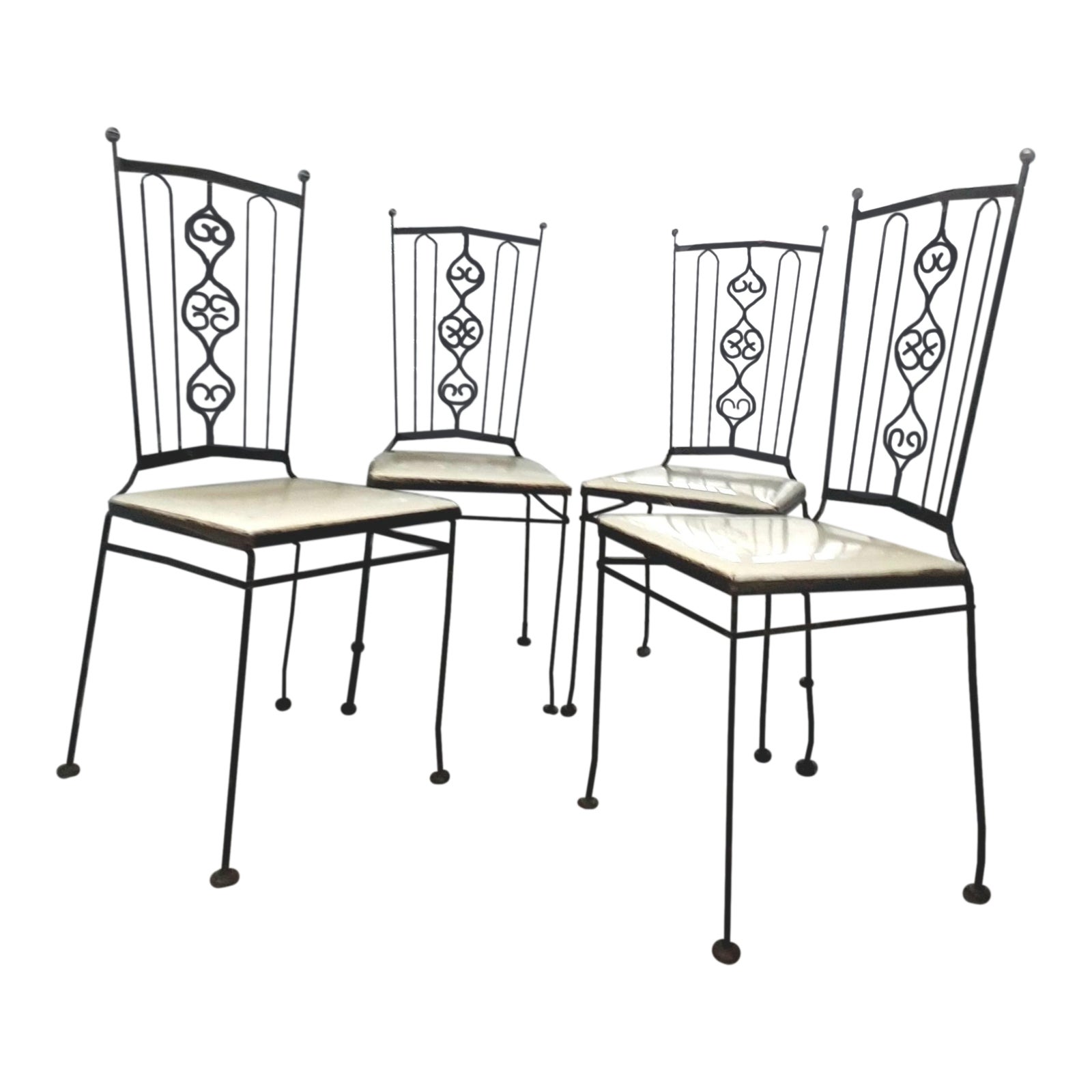 Mid Century Gallo Furniture Iron Dining Chairs Set of 4 Chairish
