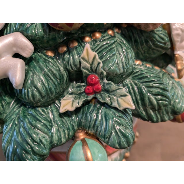 Fitz & Floyd Classic Ceramic Cherub Holiday Christmas Xmas Tree Ornaments Non Lighted For Sale - Image 9 of 18