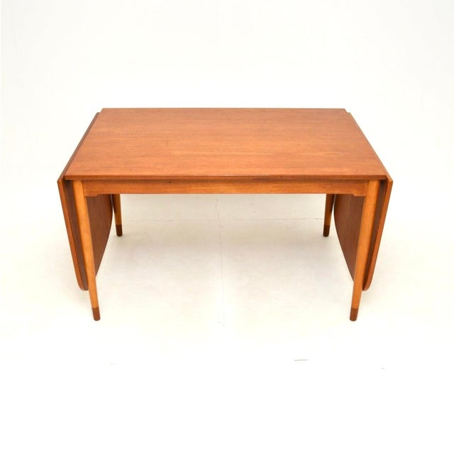 Søborg Møbelfabrik Vintage Danish Teak Drop-Leaf Dining Table attributed to Borge Mogensen for Søborg Møbelfabrik, 1960s For Sale - Image 4 of 8