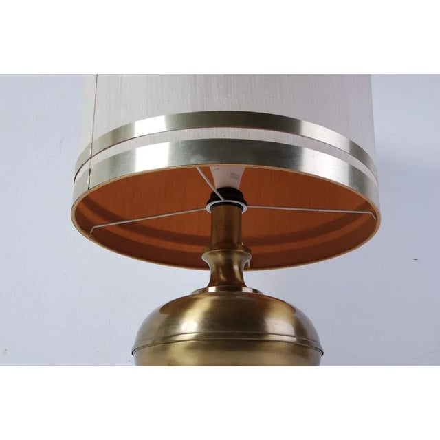 Metal Abat Jour Table Lamp in Brass, 1960s For Sale - Image 7 of 11