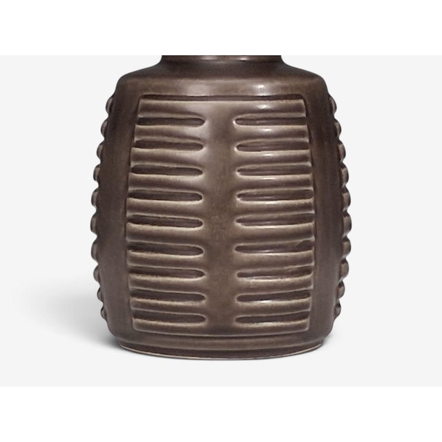 Brown Einar Johansen, Table Lamp, Brown Stoneware, Denmark, 1960s For Sale - Image 8 of 10
