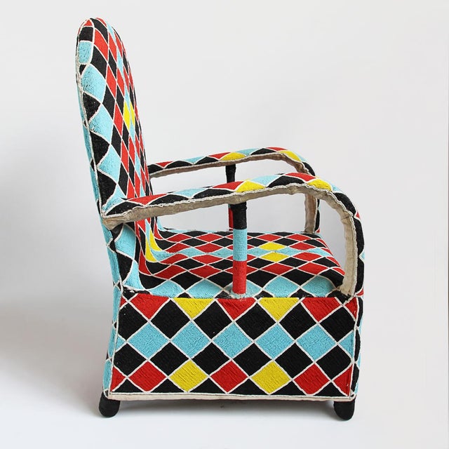 Nigerian Yoruba Beaded Chair | Chairish