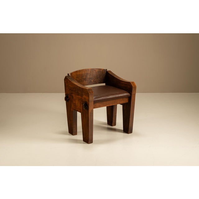 Bold and sculptural, this brutalist artisanal lounge chair brings strong character and craftsmanship. with its solid frame...