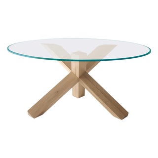 La Rotonda Table in Wood and Glass by Mario Bellini For Sale