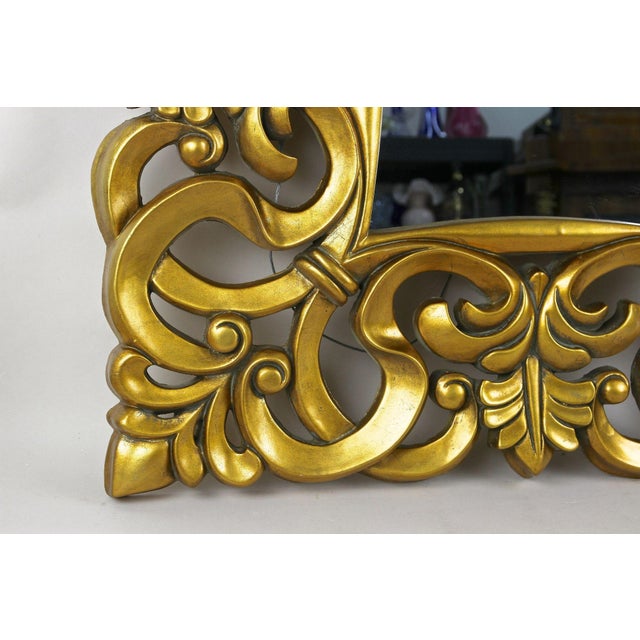 Florentine Gilt Lacquered Wall Mirror, Italy, 1970s For Sale - Image 6 of 18
