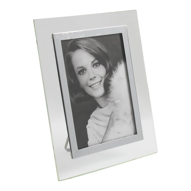 Modernist Glass and Metal Picture Frame For Sale