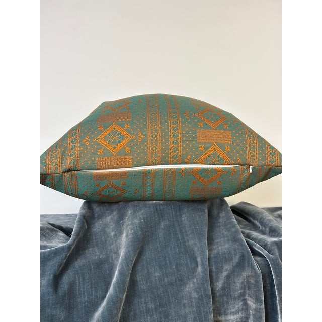Set of Artisan Nomad Wool Neo-Folk Tribal Throw Pillow, Handworked Locally Chicago For Sale - Image 4 of 7