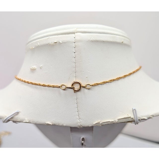 Mid-Century Modern Vintage 1964 Signed Napier Goldtone & Faux-Pearl Orchid Pendant Necklace For Sale - Image 3 of 11