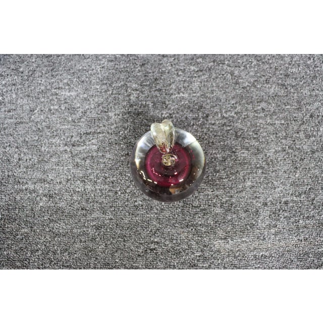 Late 20th Century Art Glass Apple Paper Weight For Sale - Image 5 of 5