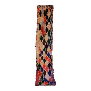 Colorful Moroccan Runner Rug - 2'4" X 12'3" Ft For Sale