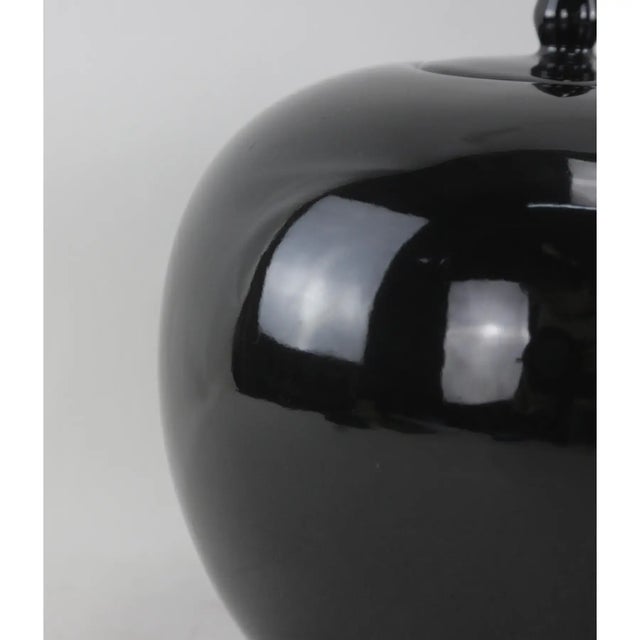 Ceramic A Pair of Black Watermelon Jars, Republic of China Period For Sale - Image 7 of 9