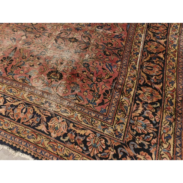 Persian 1920s Vintage Distressed Persian Rug For Sale - Image 3 of 13
