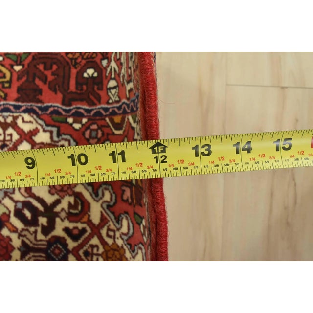 Hamedan Rug 3'5'' X 5' Ivory Wool Vintage Tribal Hand-Knotted Oriental Carpet For Sale - Image 11 of 12